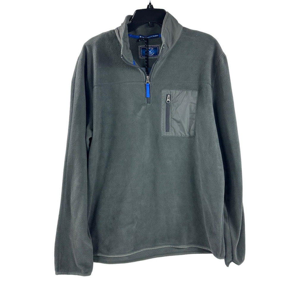 Vintage 1946 Mixed Media Jersey 1/4 Zip Pullover Jacket‎ grey Size XL